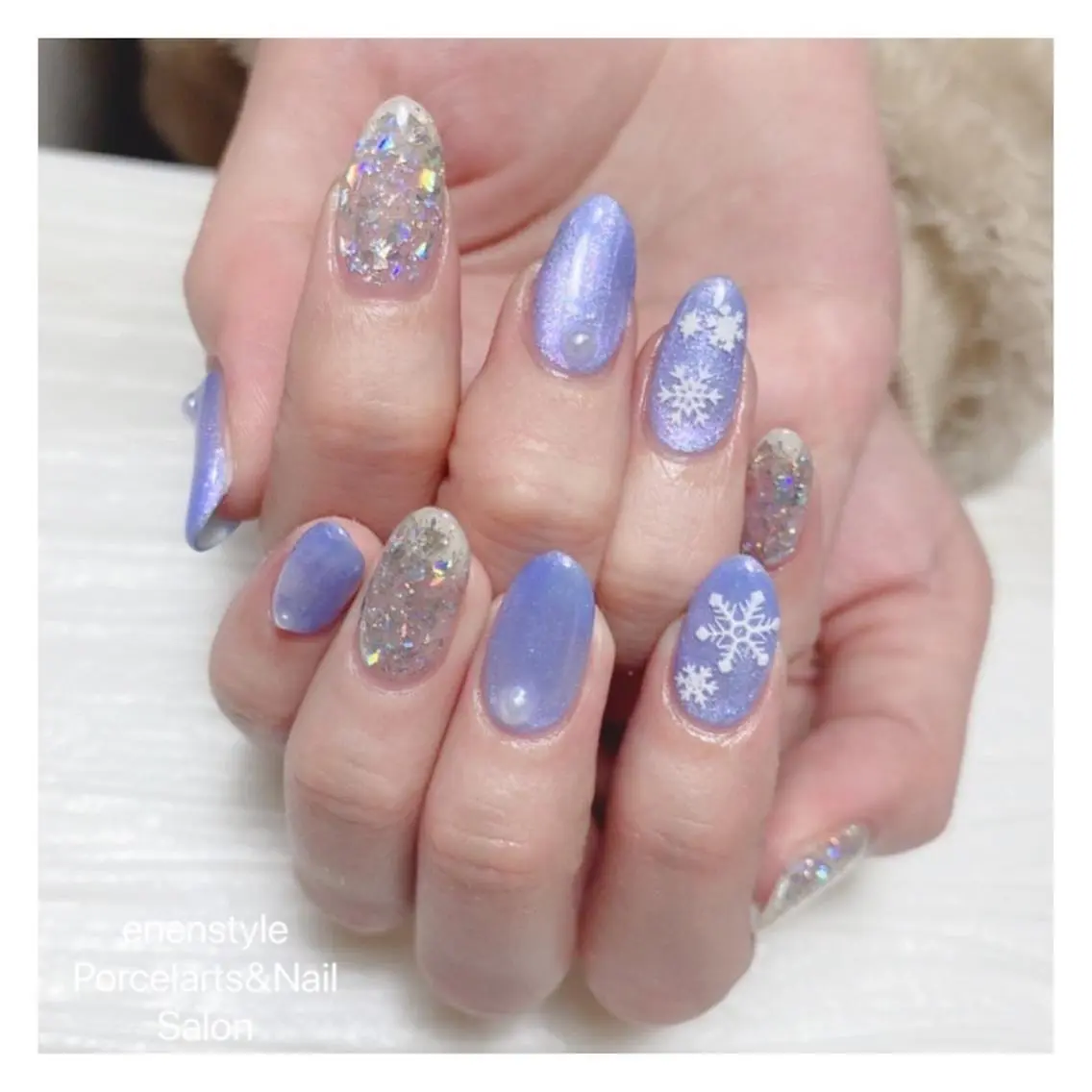 ミディアム ネイル ハンドネイル 🐾enen style 🐾のネイルデザイン