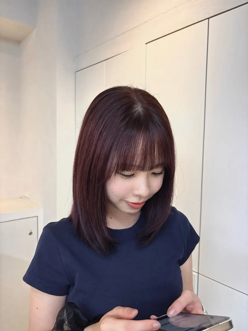 ミディアム カラー ヘアカラー トリートメント ♡表参道/透明感 カラー/AOI🪽♡のヘアスタイル