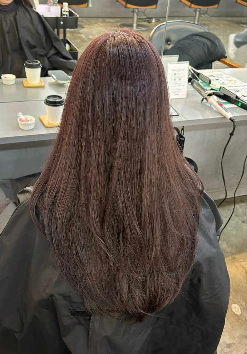 ロング カット ヘアカラー ✂韓国レイヤー 🦋みやび🪽のヘアスタイル