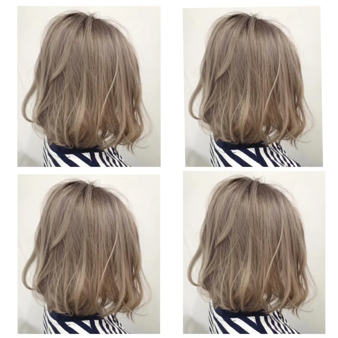 ミディアム カラー アッシュ バレイヤージュ ブリーチ デザインカラー グレージュ ヘアカラー トリートメント 京都大人女性ショート 徒歩1分/秋山のヘアスタイル