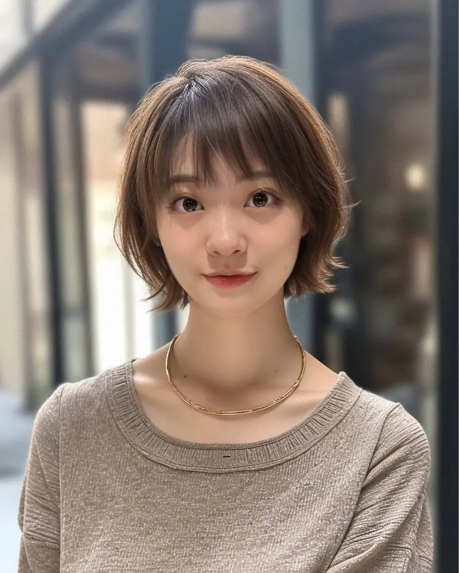 ショート カラー ボブ ショートヘア 外ハネヘア カット ヘアカラー 縮毛矯正 トリートメント uhiyama shotarouのヘアスタイル