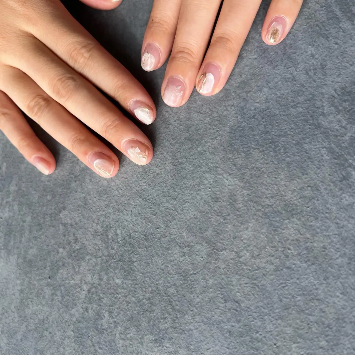 ネイル クリアネイル ミラーネイル sode shioriのネイルデザイン