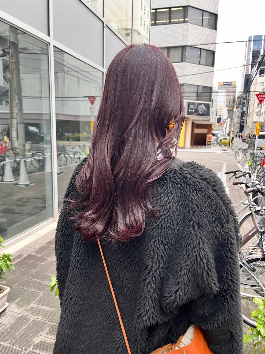 ロング カラー ブリーチ ブリーチなしカラー ピンクカラー ヘアカラー トリートメント ショート/パーマ/ カラー/FUKOのヘアスタイル