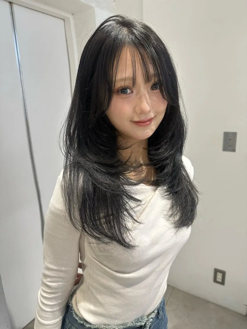 ロング カット ヘアカラー 韓国ヘアメンズ・レデ ィース特化ミクのヘアスタイル