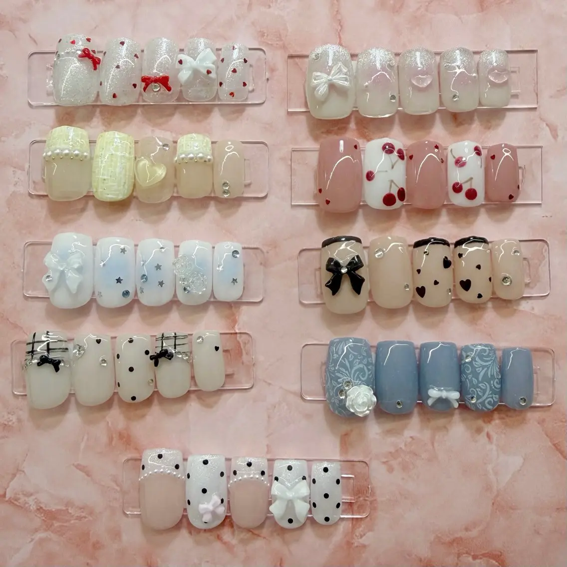 【ご新規様限定✨】ガーリー定額デザイン🎀ワンホン ガーリー好きさんにオススメ🧚🏻‍♀️カラー・パーツ位置変更可の写真