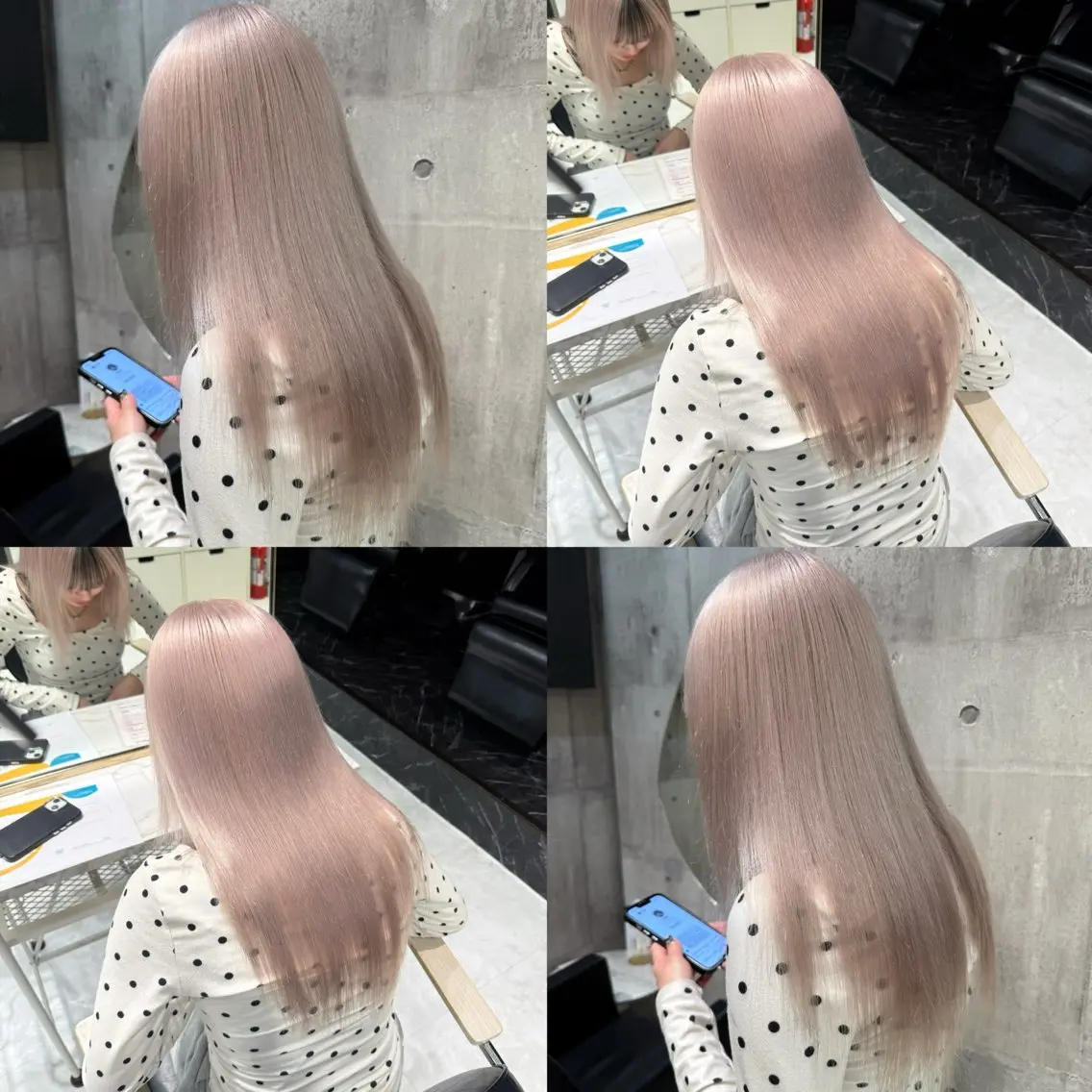 セミロング カラー ベージュカラー ブリーチ ブロンド ミルクティーベージュ ピンクカラー ヘアカラー 【🥀履歴修正🥀】 ハイトーン職人/拓真のヘアスタイル