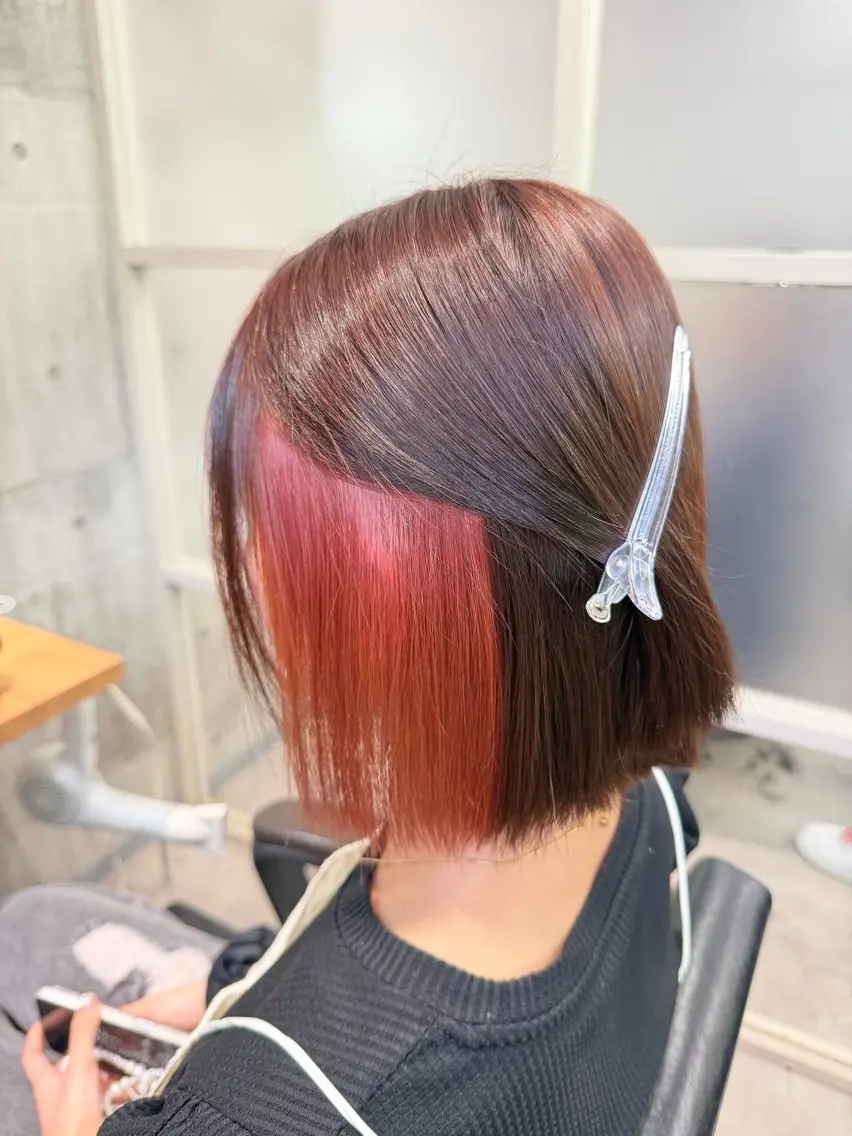 ミディアム カラー ヘアカラー トリートメント ヘアセット newi赤羽 HINATAのヘアスタイル