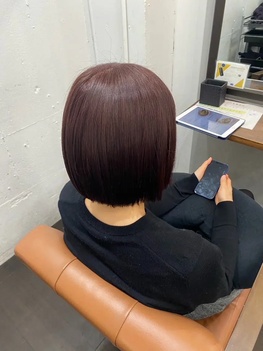 ショート カラー ヘアアレンジ 🍒ᩚ名駅/艶髪 縮毛矯正/あゆ🍒ᩚのヘアスタイル