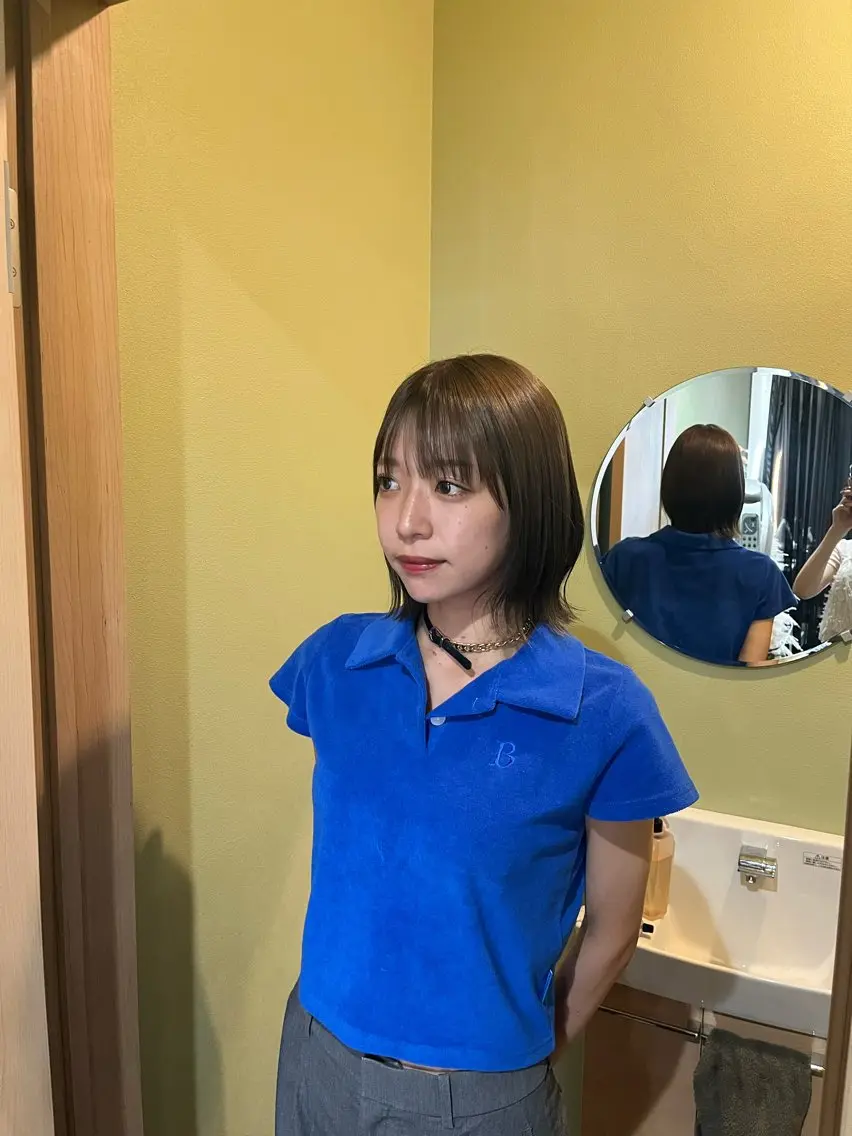 ショート カラー 透明感カラー カット ヘアカラー トリートメント 本木下朋花/髪質 改善×ダブルカラーのヘアスタイル
