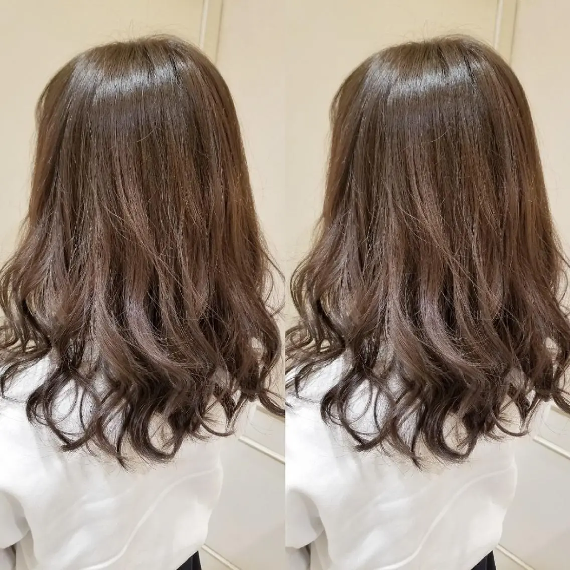 セミロング カラー ベージュカラー ショコラベージュ イルミナカラー ブリーチ・ハイトーン 特化🎉内山のヘアスタイル