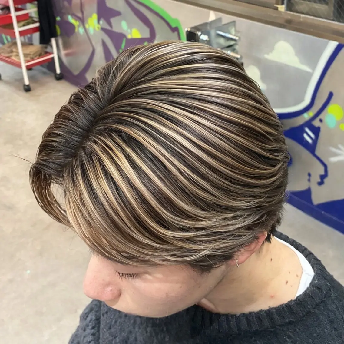 メンズ メンズバレイヤージュ メンズパーマ 🔥千咲斗のヘアスタイル