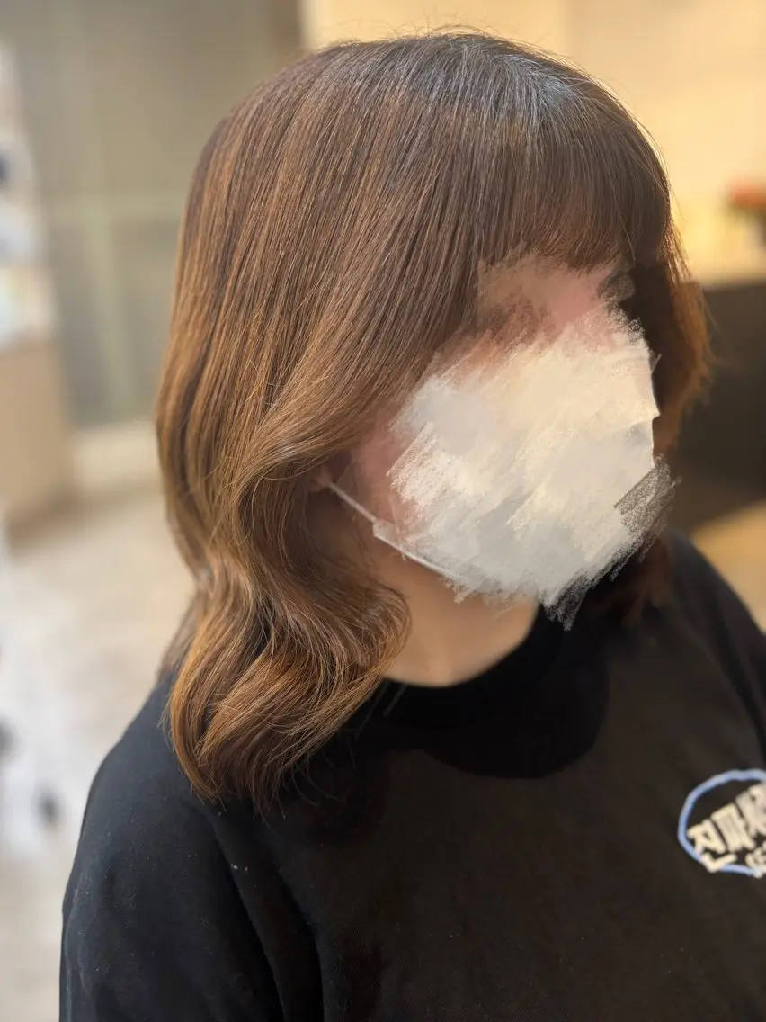 ミディアム 顔周りカット 札幌クロスパーマ /🎀柴田ひな🎀のヘアスタイル