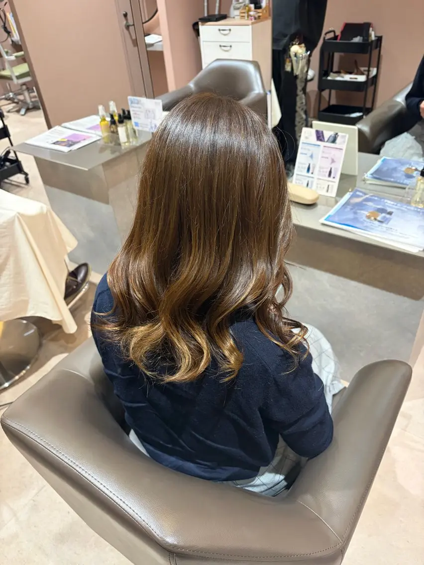ロング カラー ベージュカラー 竹田 こころのヘアスタイル