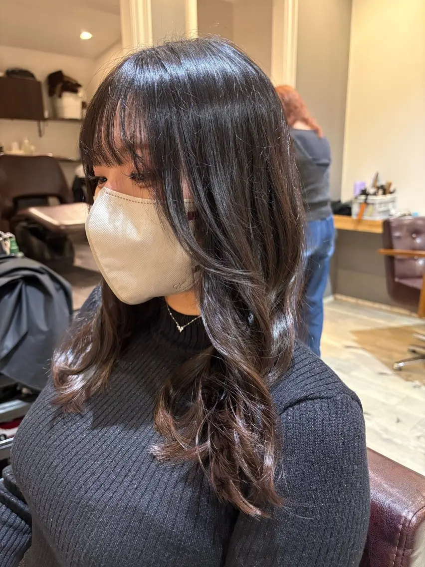セミロング カット 田村優 能見台のヘアスタイル