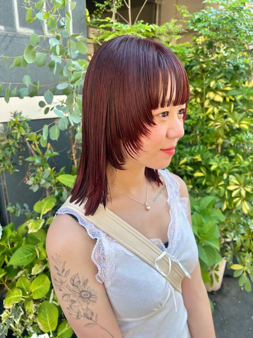 セミロング カラー カット ヘアカラー トリートメント 宮川 日菜子のヘアスタイル