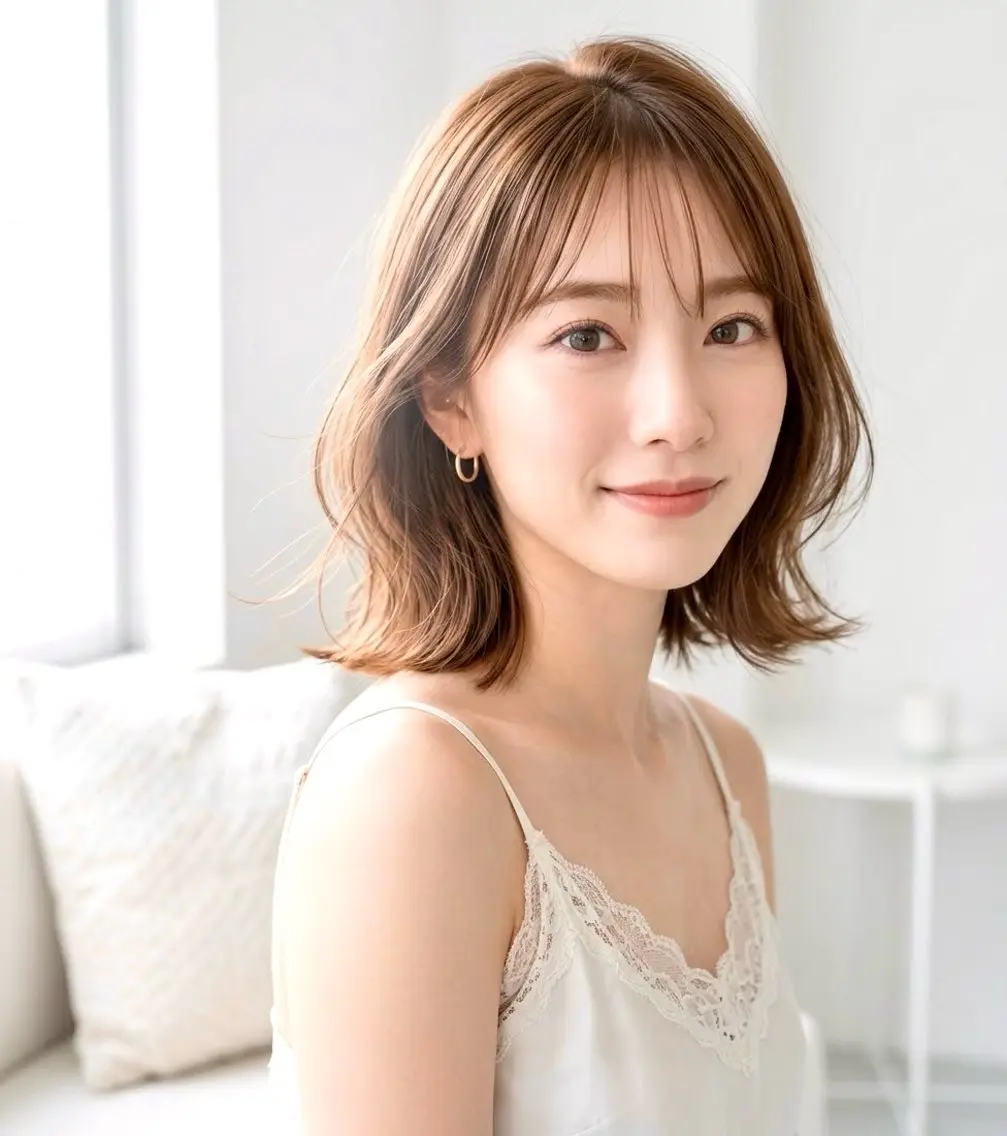 ミディアム 髪質改善/艶カラー /光吉洋平のヘアスタイル