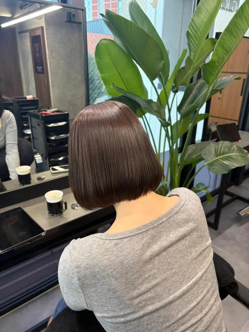 【レディース限定カットモデル】ボブカット+2stepトリートメント🤎#タッセルボブ#切りっぱなしボブの写真