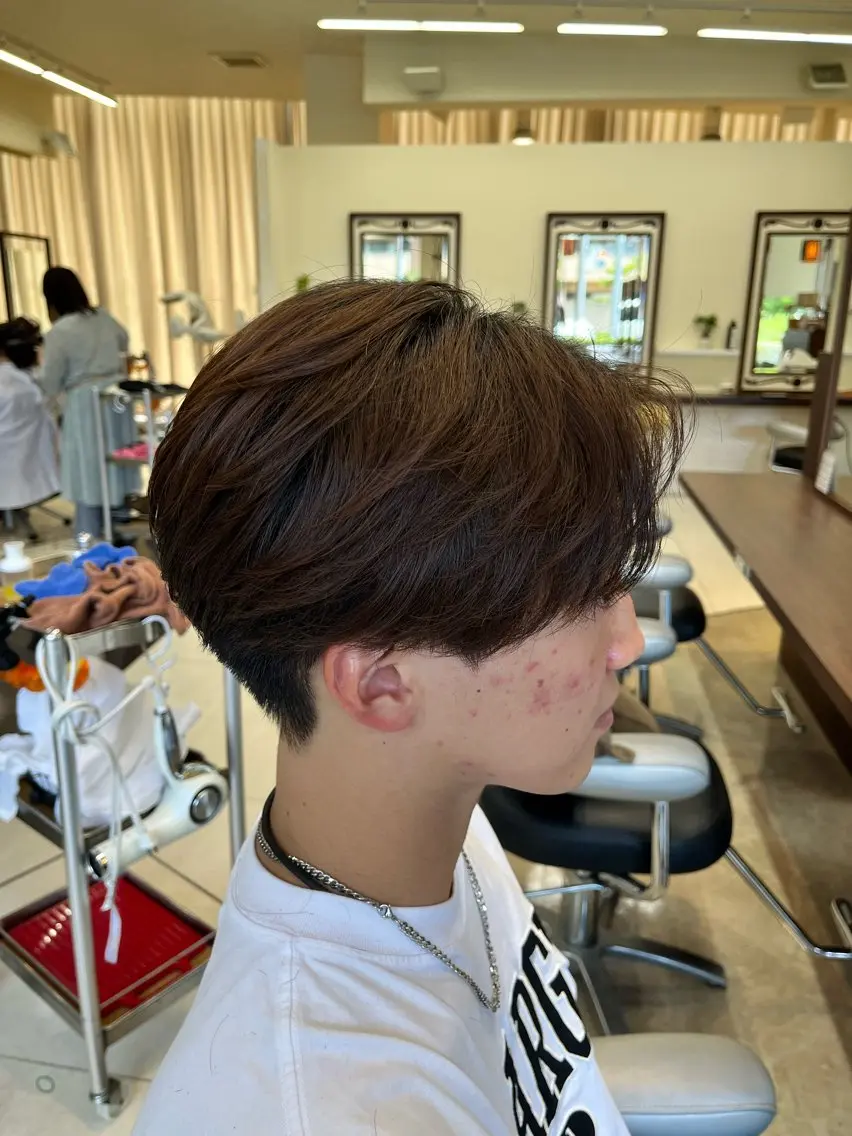 ショート パーマ メンズ センターパート メンズパーマ ニュアンスパーマ 🧊メンズ特化🧊 高木航希のヘアスタイル