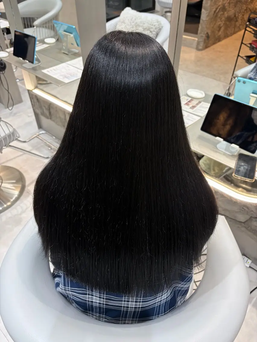 ロング くびれヘア ヨシンモリ 韓国風ヘア レイヤーカット 美実 ♡のヘアスタイル