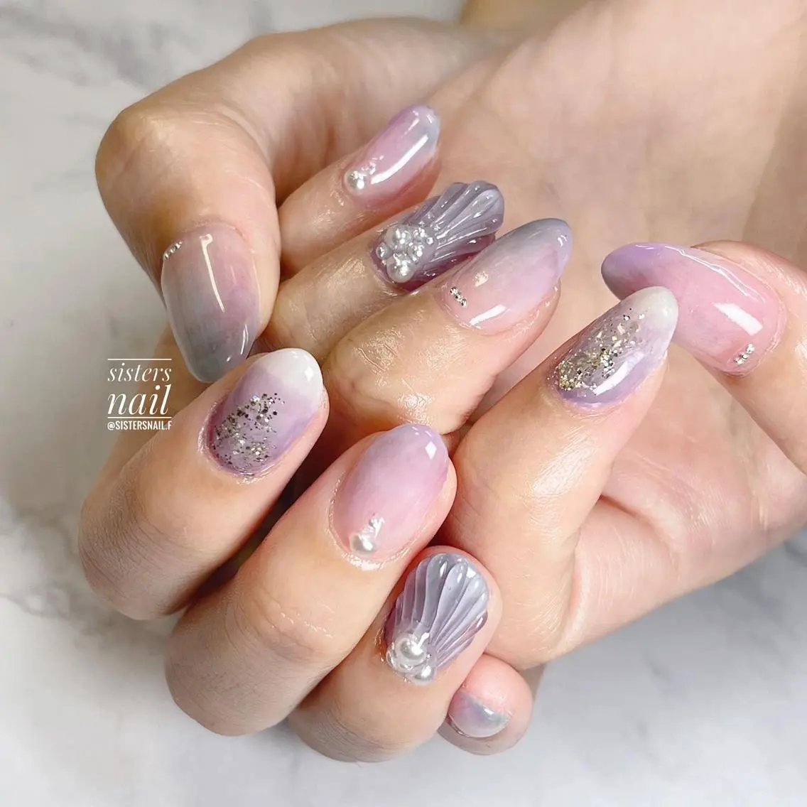 ネイル アートネイル ニュアンスネイル パステルネイル ぷっくりネイル 夏ネイル sisters nail.fのネイルデザイン