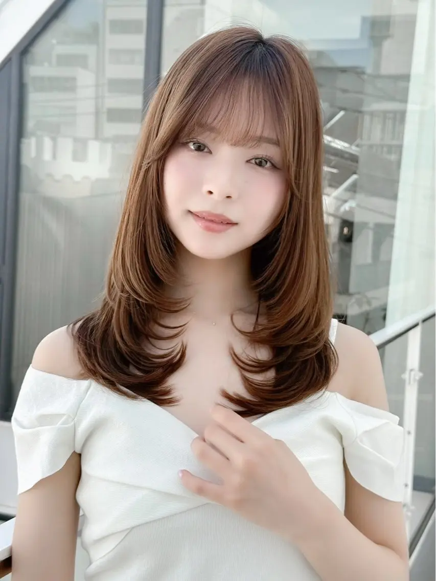 ミディアム カット ヘアカラー トリートメント 久米 春輝のヘアスタイル