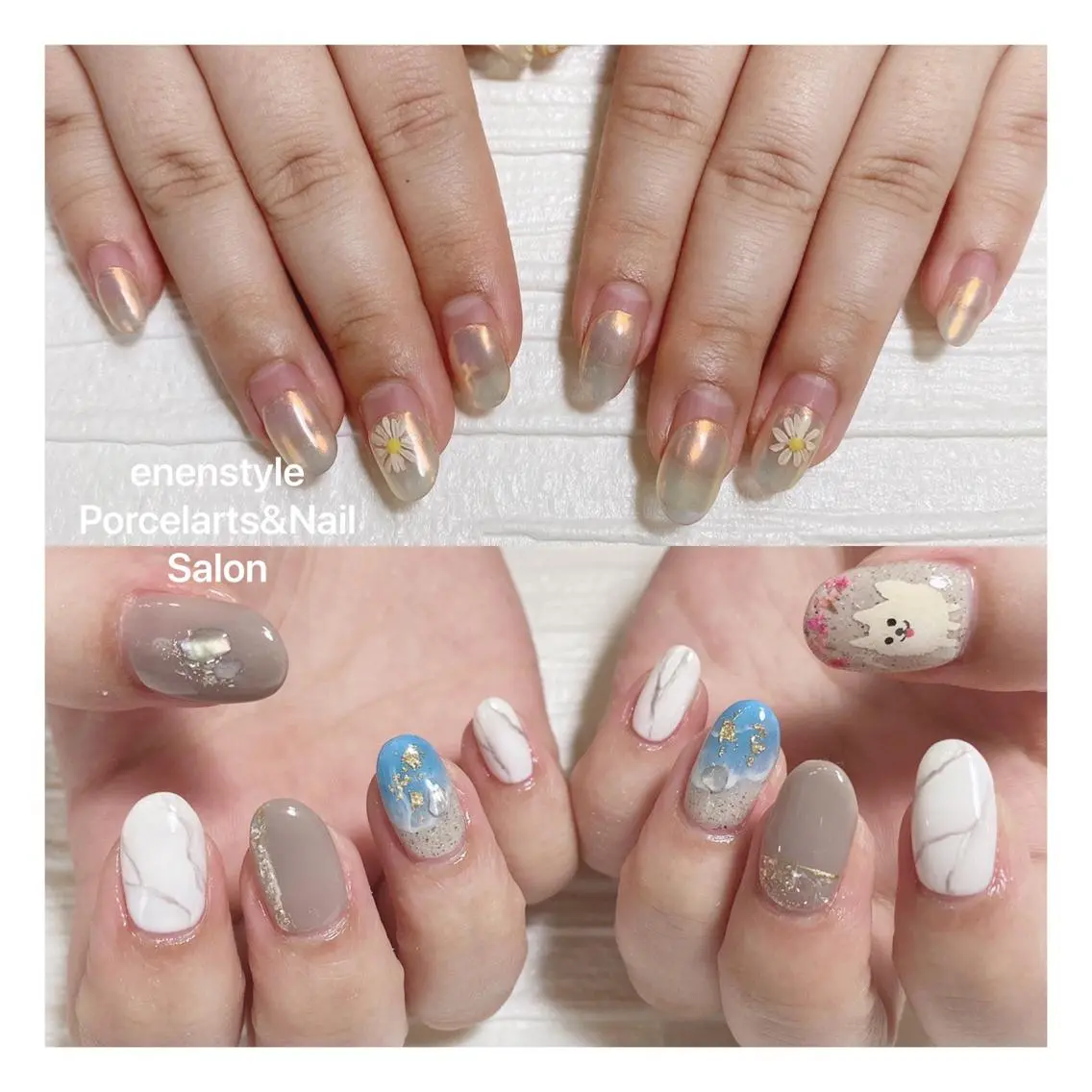 ミディアム ネイル 🐾enen style 🐾のネイルデザイン