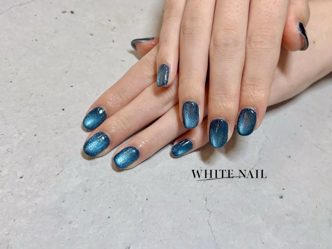 ネイル マグネットネイル ハンドネイル WHITE NAIL ホワイトネイルのネイルデザイン