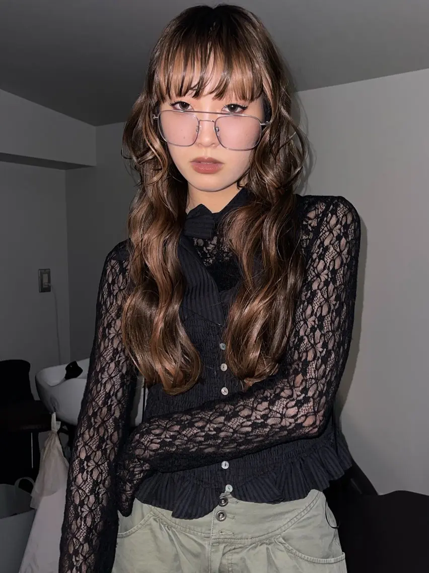セミロング カット 原田 朱里のヘアスタイル