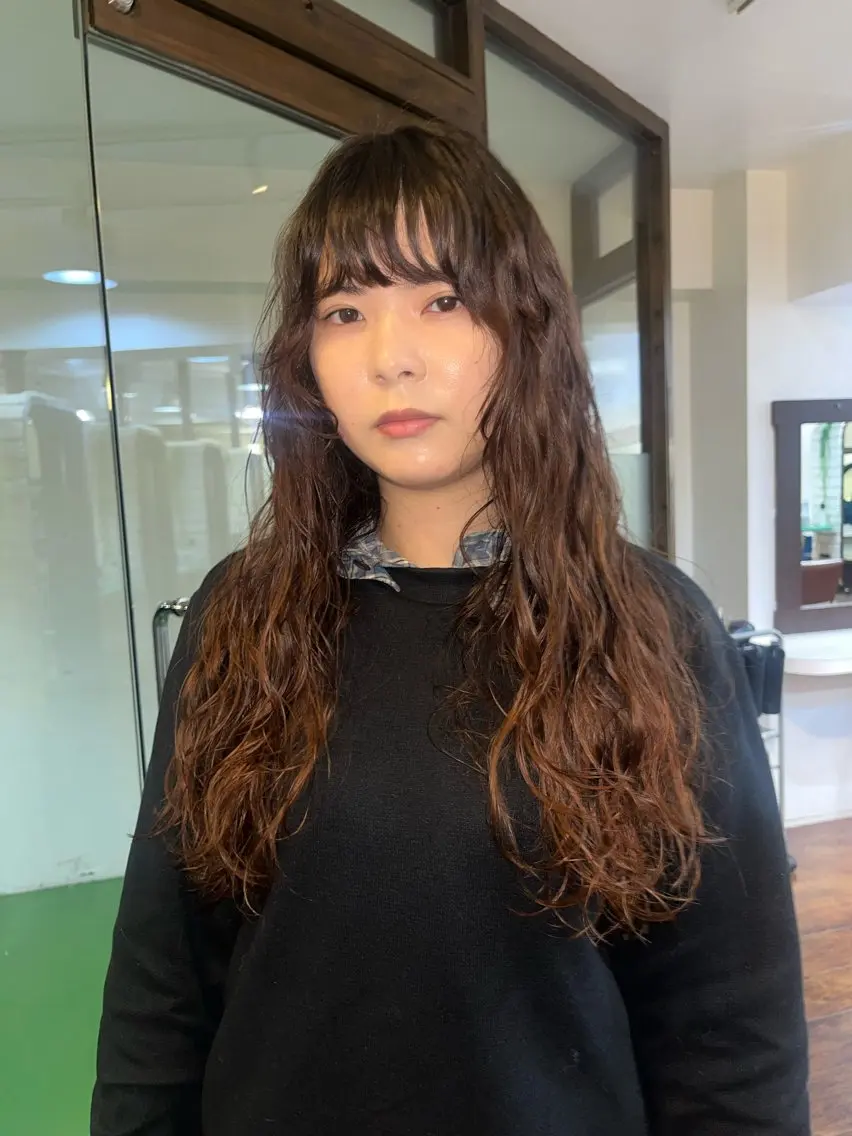 ロング 縮毛矯正 カット パーマ 似合わせパーマ/ 山本銀次郎のヘアスタイル