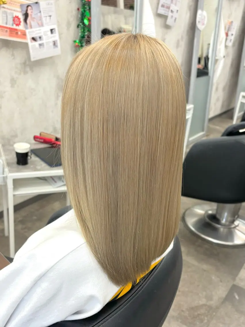 ミディアム カット ヘアカラー 田中 沙也香のヘアスタイル
