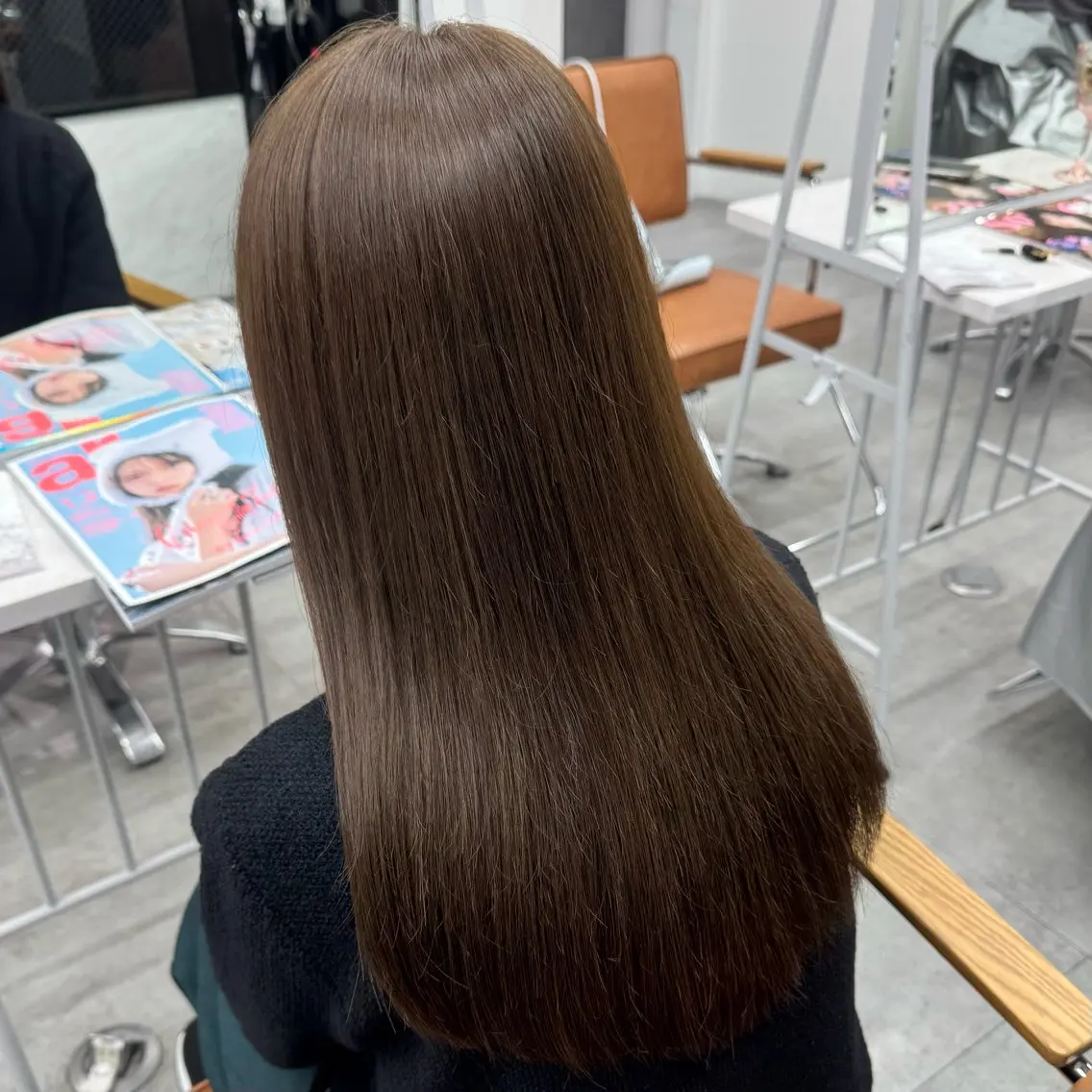 セミロング カラー ヘアアレンジ ヘアカラー ブリーチなしカラー /新百合ヶ丘/安形翔のヘアスタイル