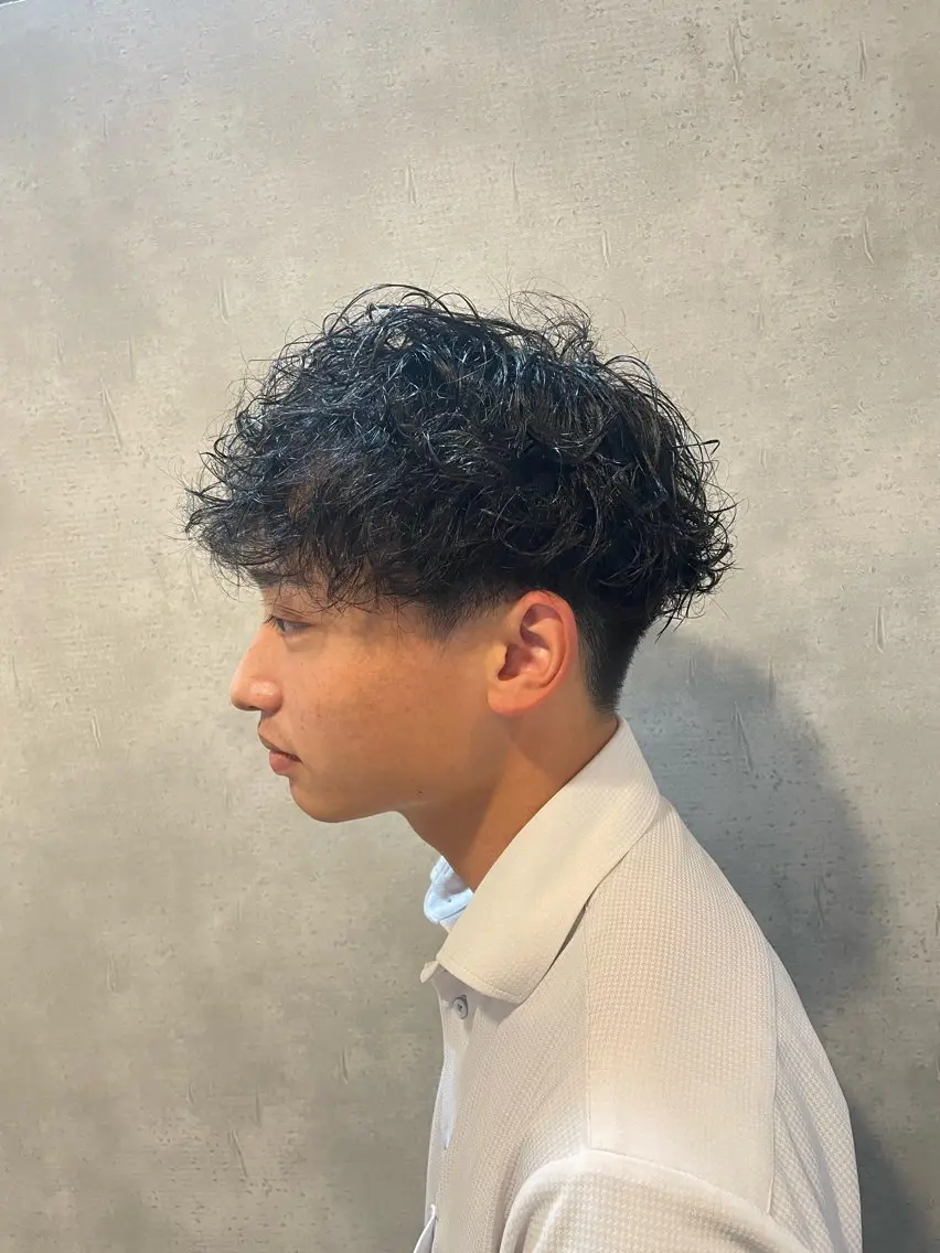 パーマ メンズ カット パーマ ヘアセット 心斎橋/メンズ /ルレイル/地形真希のヘアスタイル