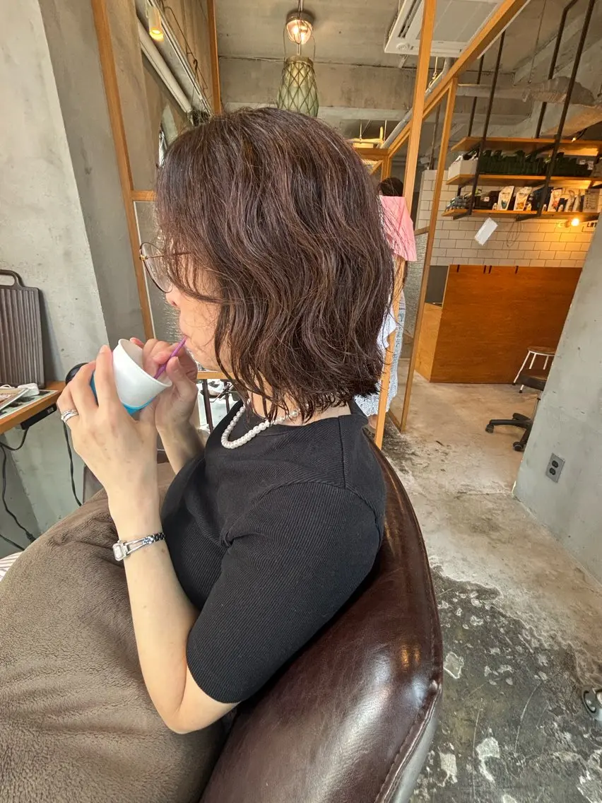 ミディアム パーマ 店長 大方康暉のヘアスタイル