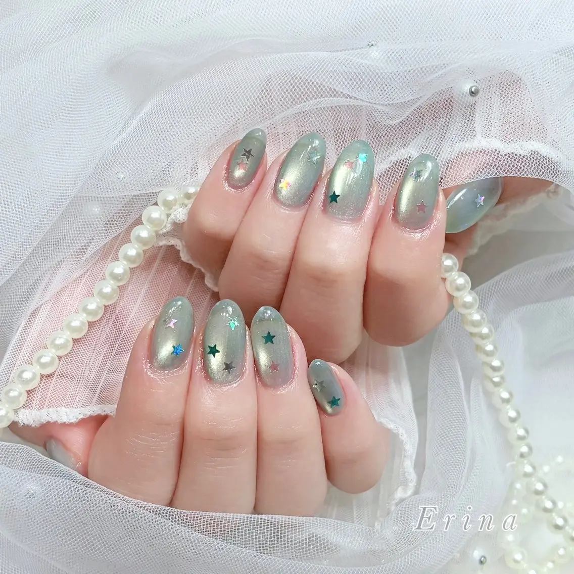 ネイル Erina🐱 フィルイン💅パラのネイルデザイン
