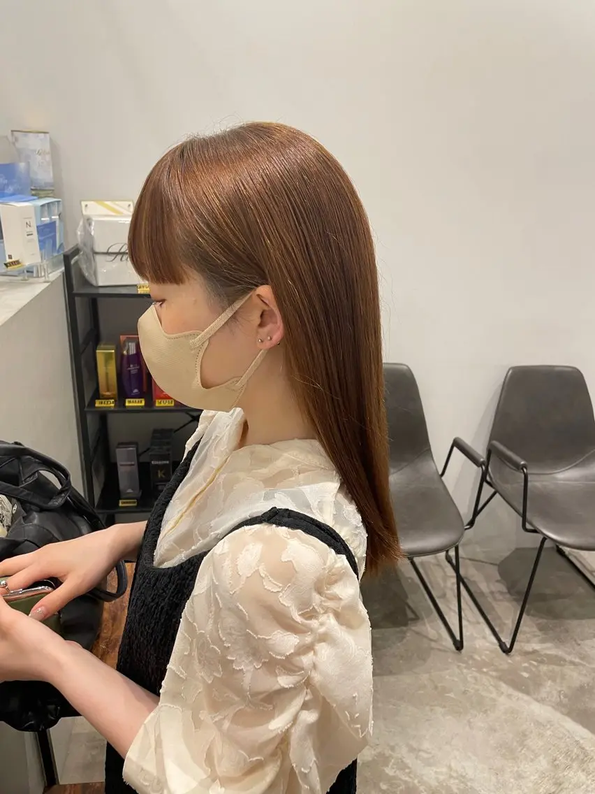 セミロング 外国人風カラー レイヤーカット 🌱 はるかのヘアスタイル