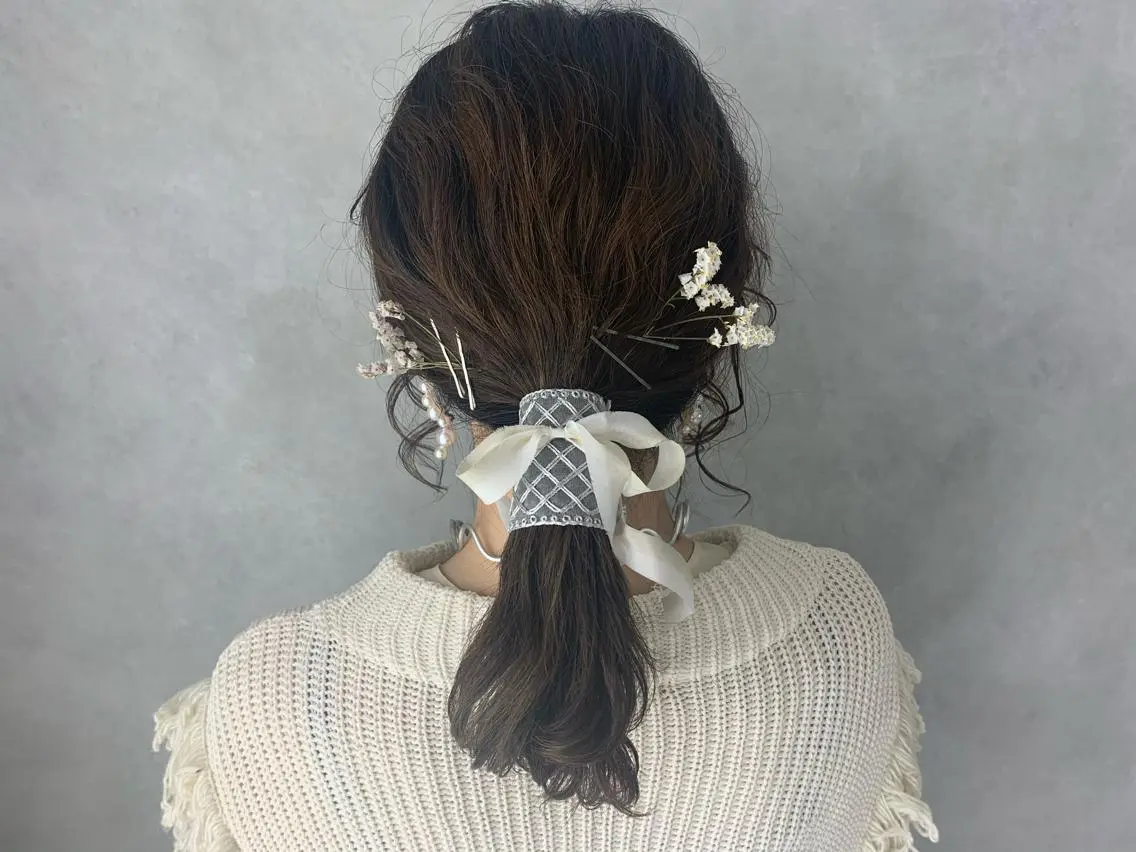 ミディアム ヘアアレンジ ポニーテール たかいわ みきのヘアスタイル