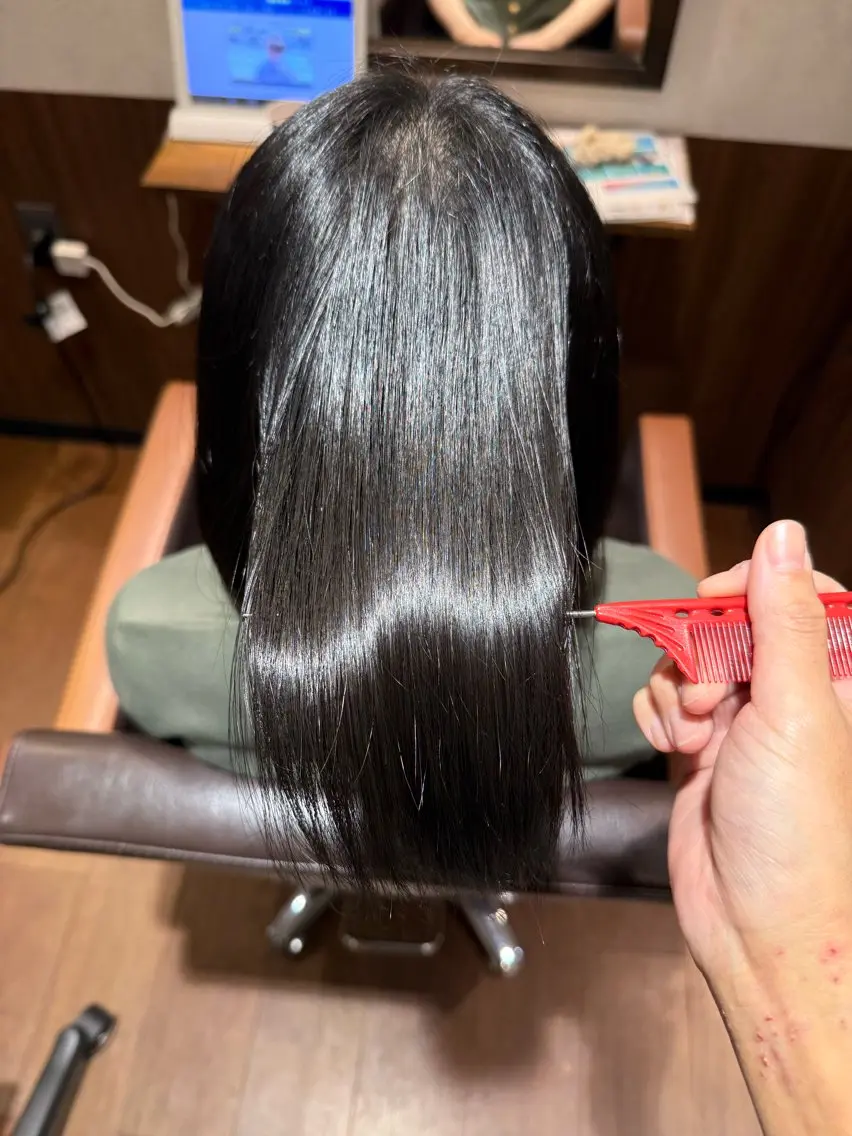 ロング カット 縮毛矯正 トリートメント 宍戸 花穂のヘアスタイル