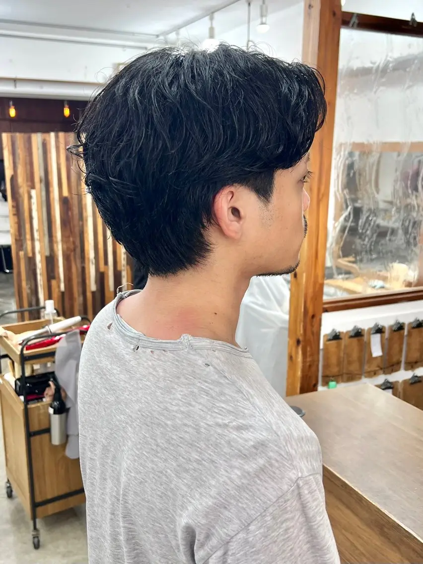 ショート パーマ メンズ センターパート マッシュ メンズパーマ カット パーマ トリートメント 木村陸弥🌿似合わせ 再現性メンズヘアのヘアスタイル