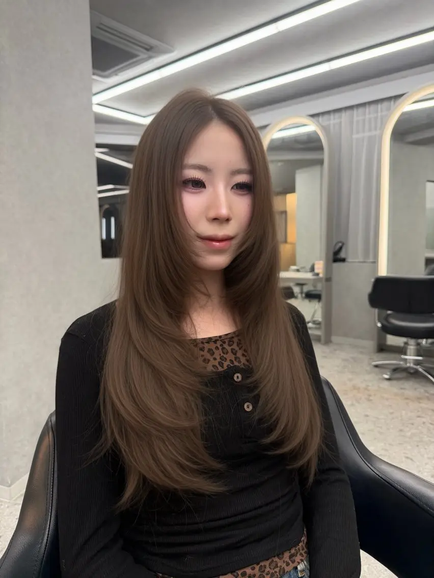 ロング カラー ベージュカラー 透明感カラー ハイレイヤー レイヤーカット ヘアカラー トリートメント iwao seiraのヘアスタイル