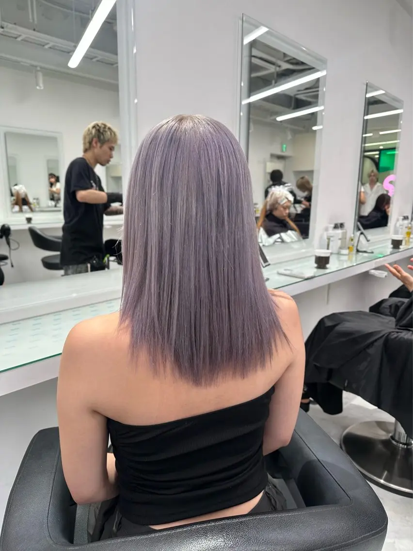 ロング カラー カット ヘアカラー トリートメント ヘッドスパ ヘアセット ❄最強かわいいカラー ❄️MINA❄️のヘアスタイル