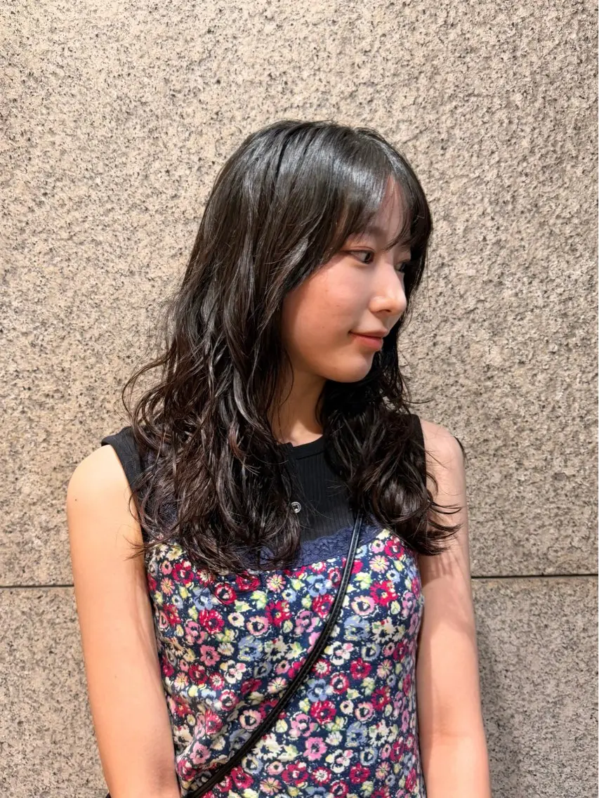 セミロング パーマ カット パーマ トリートメント タツキ/レイヤー/ パーマ/艶カラーのヘアスタイル