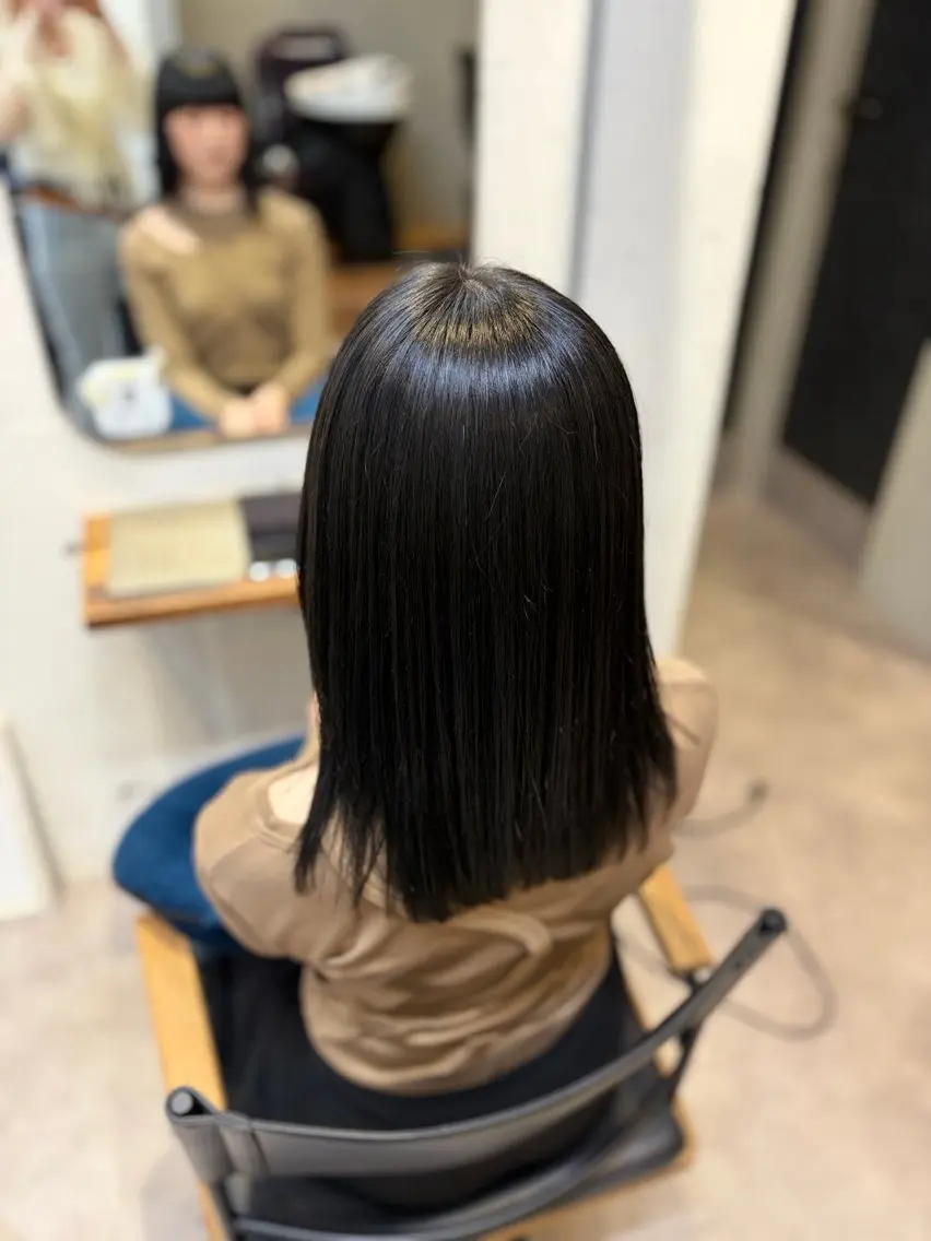 【うねり解消で美髪へ✨️】🤍ストレートパーマ+ケアカラー🤍の写真