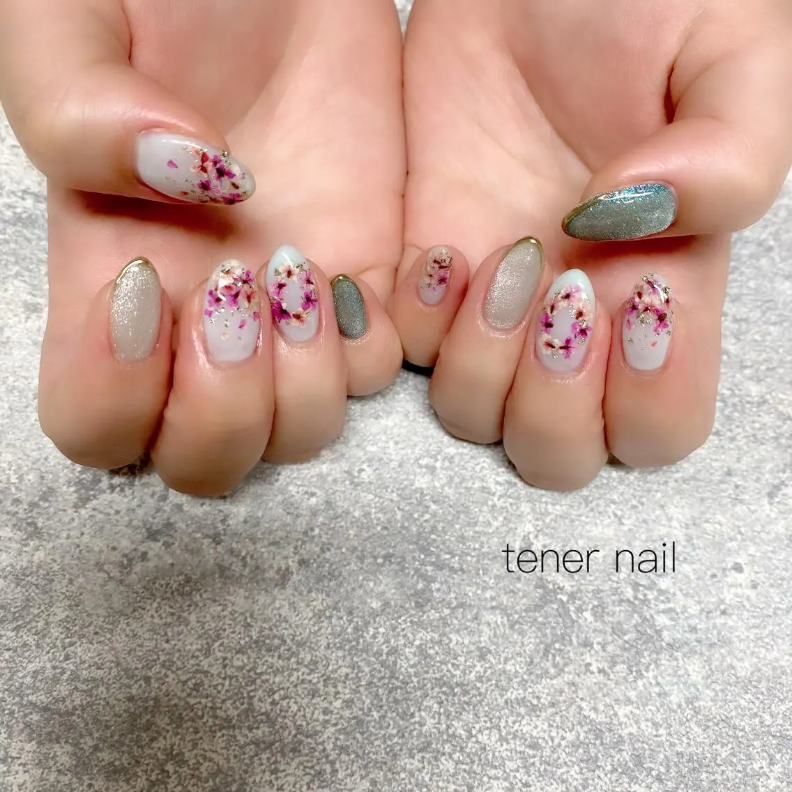 ネイル フラワーネイル マグネットネイル テネルネイル tener nailのネイルデザイン