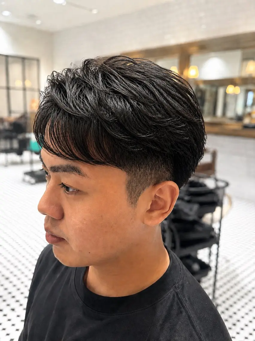 ミディアム パーマ メンズ 直毛&癖毛特化🔥 有田波人のヘアスタイル