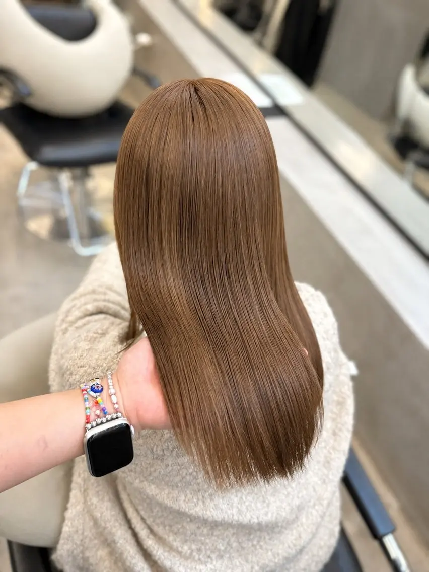 ミディアム カット ヘアカラー カラーモデル募集 🤍momoha🤍のヘアスタイル