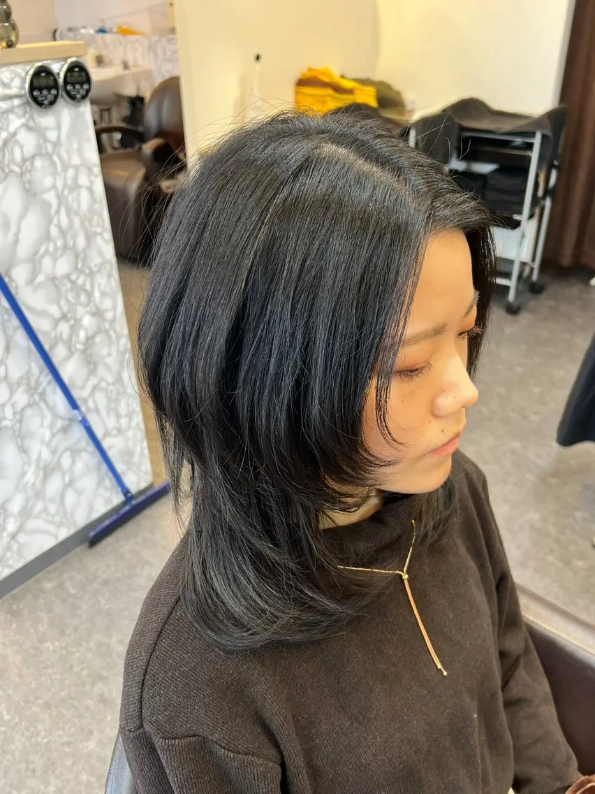 ミディアム カット 質感カット × 清潔 感カット　Hiroのヘアスタイル