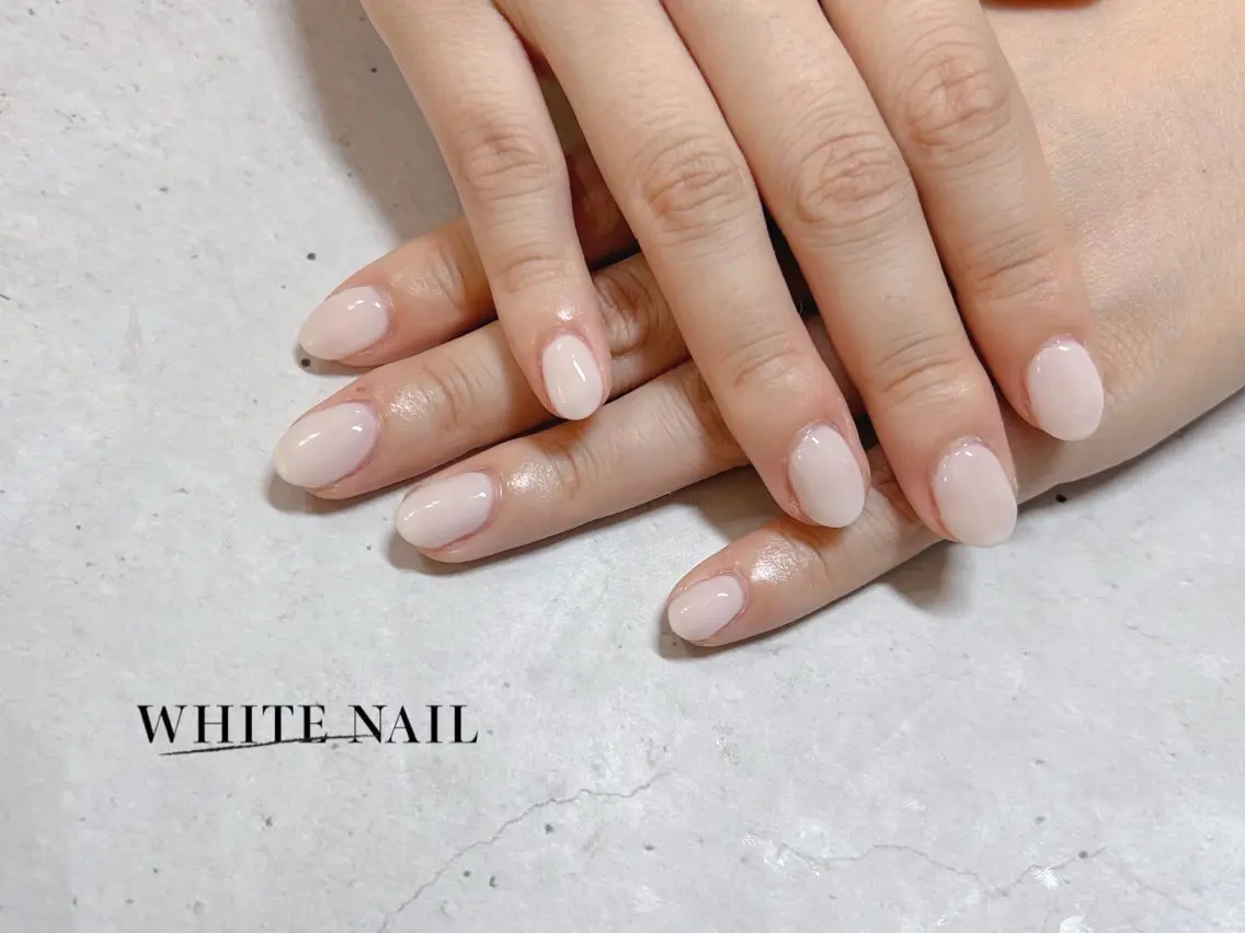 ネイル ワンカラーネイル ハンドネイル WHITE NAIL ホワイトネイルのネイルデザイン
