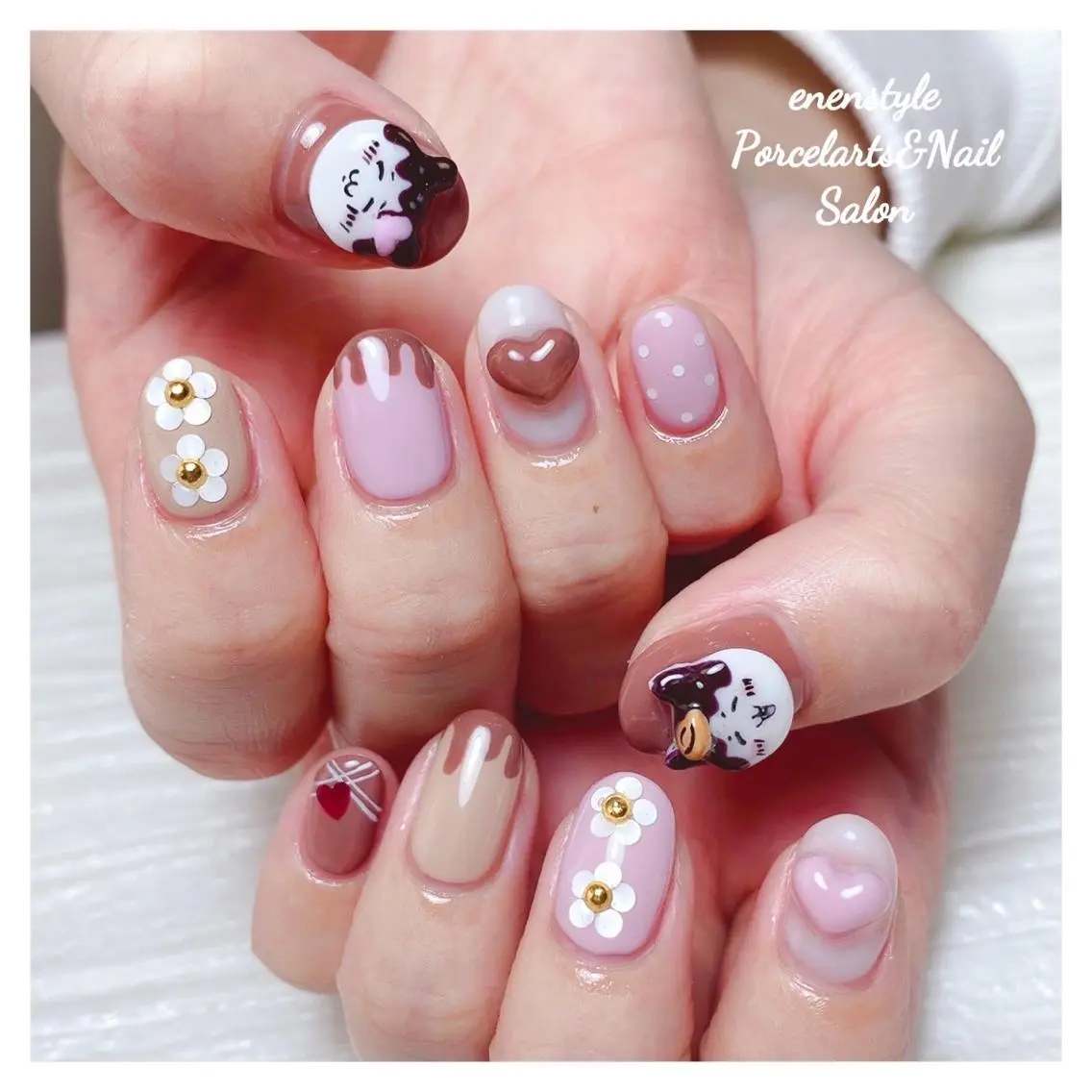 ミディアム ネイル 🐾enen style 🐾のネイルデザイン