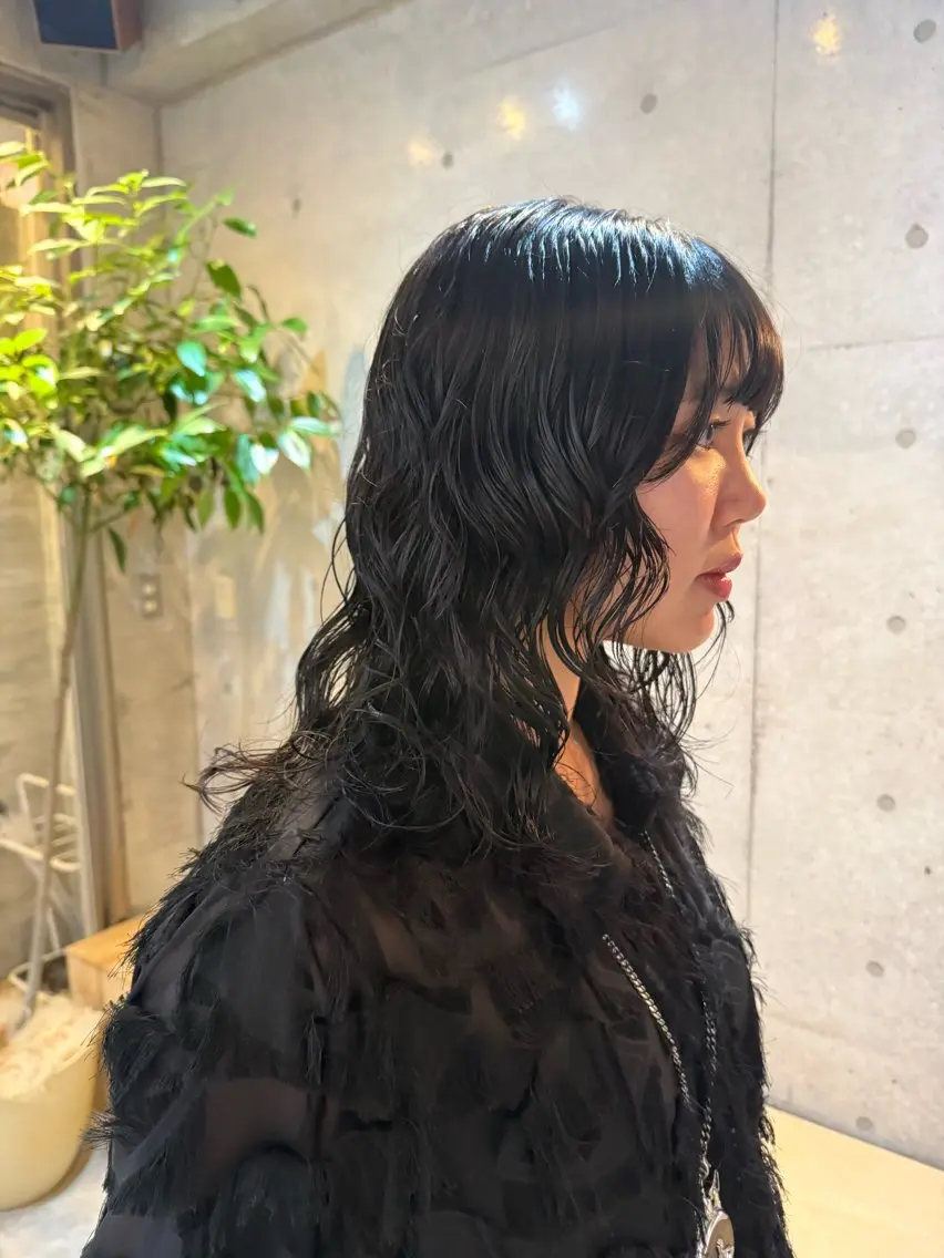 ミディアム カット パーマ トリートメント 🌿朝5分でお洒落 パーマスタイル🌿のヘアスタイル