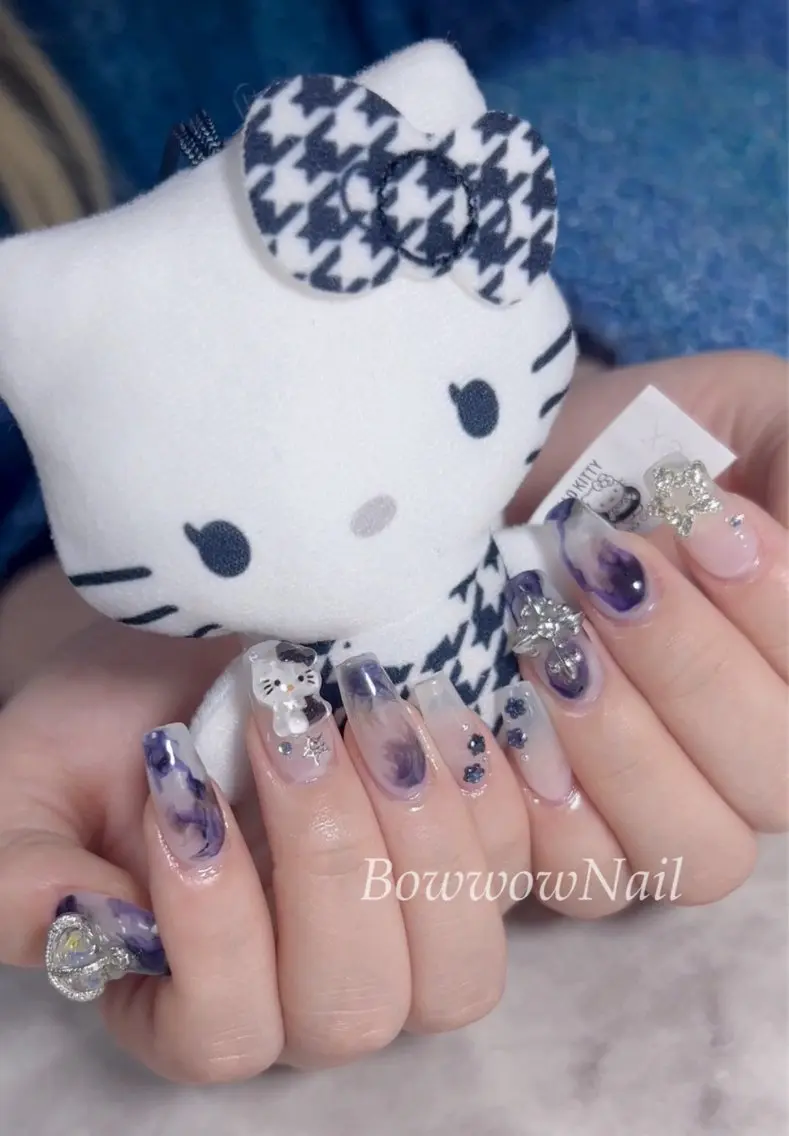 ネイル アートネイル ニュアンスネイル Bow wow Nail さや🧸のネイルデザイン